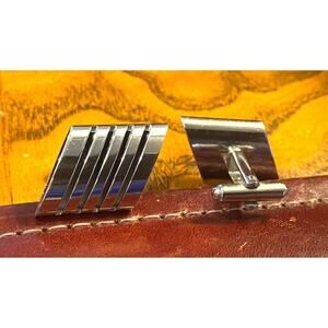 VTG Men's Flex-let Cufflinks, Silver Tone